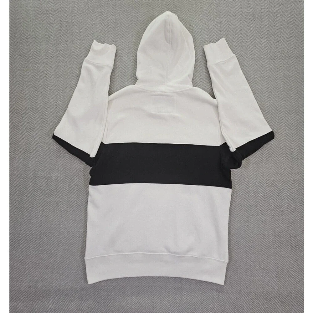 True Religion Men's Pullover Colorblock Hoodie Sweatshirt White‎ Black 103140 LG